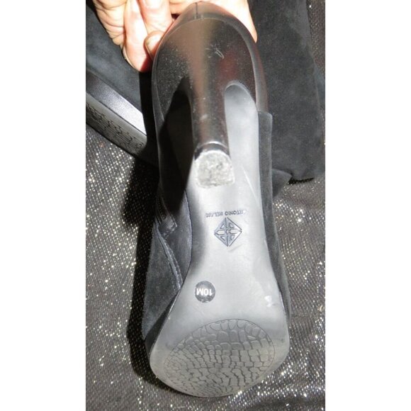 Antonia Melani Mixed Italian Suede and Leather Heeled Knee Boots size 10 - Picture 6 of 9